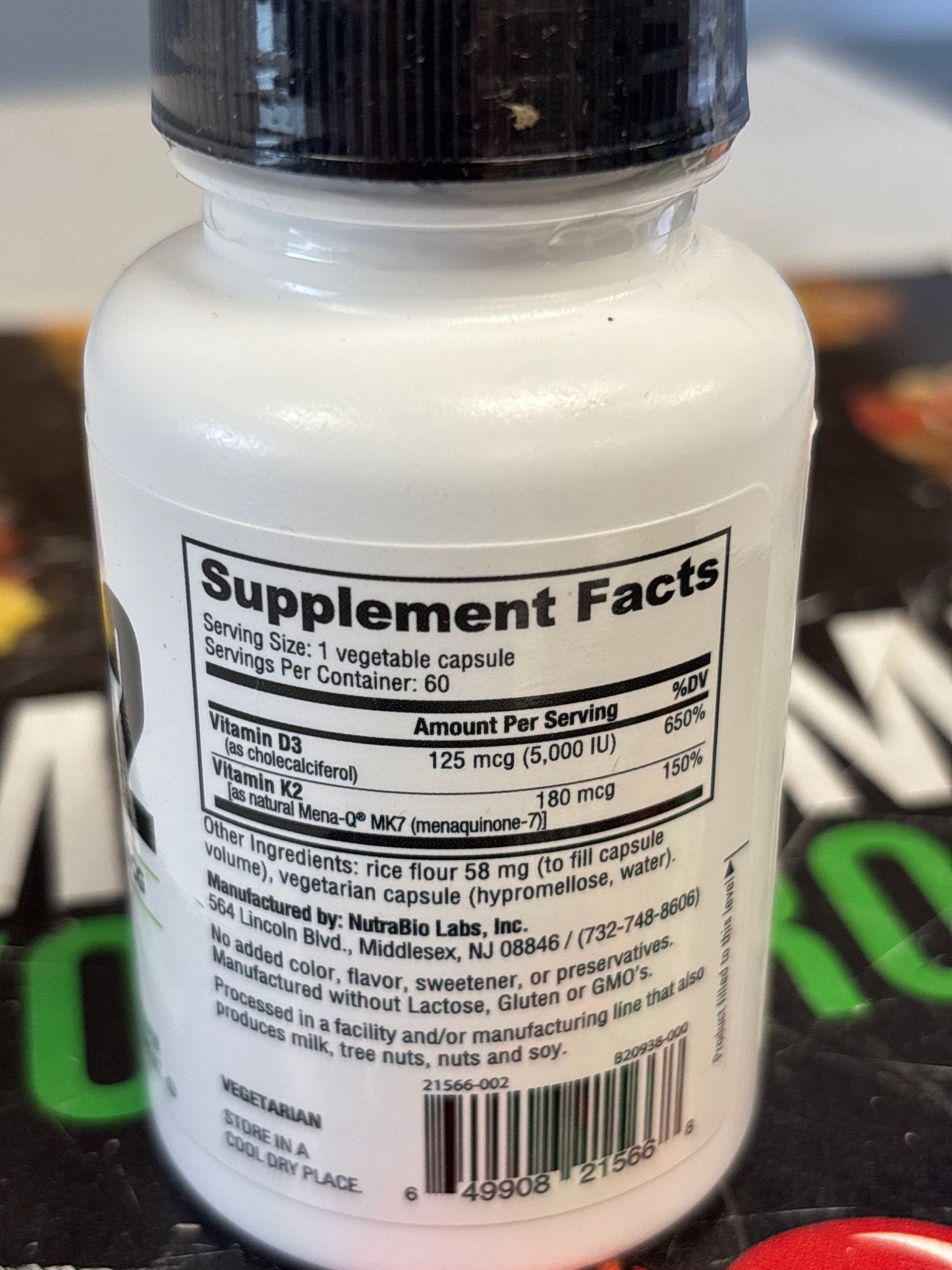 Nutrabio vitamin d3 k2