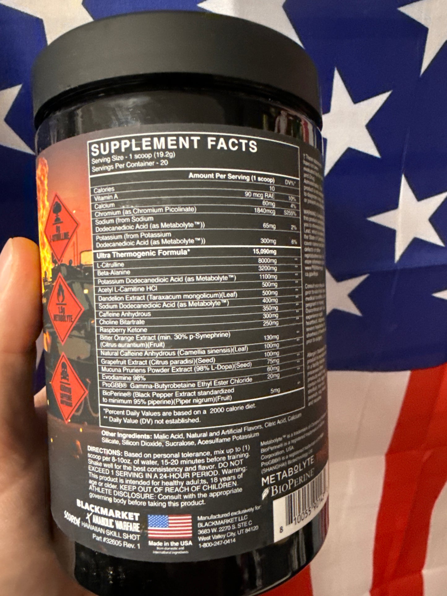 Blackmarket Scorch ultra thermogenic pre-workout Hawaiian killshot