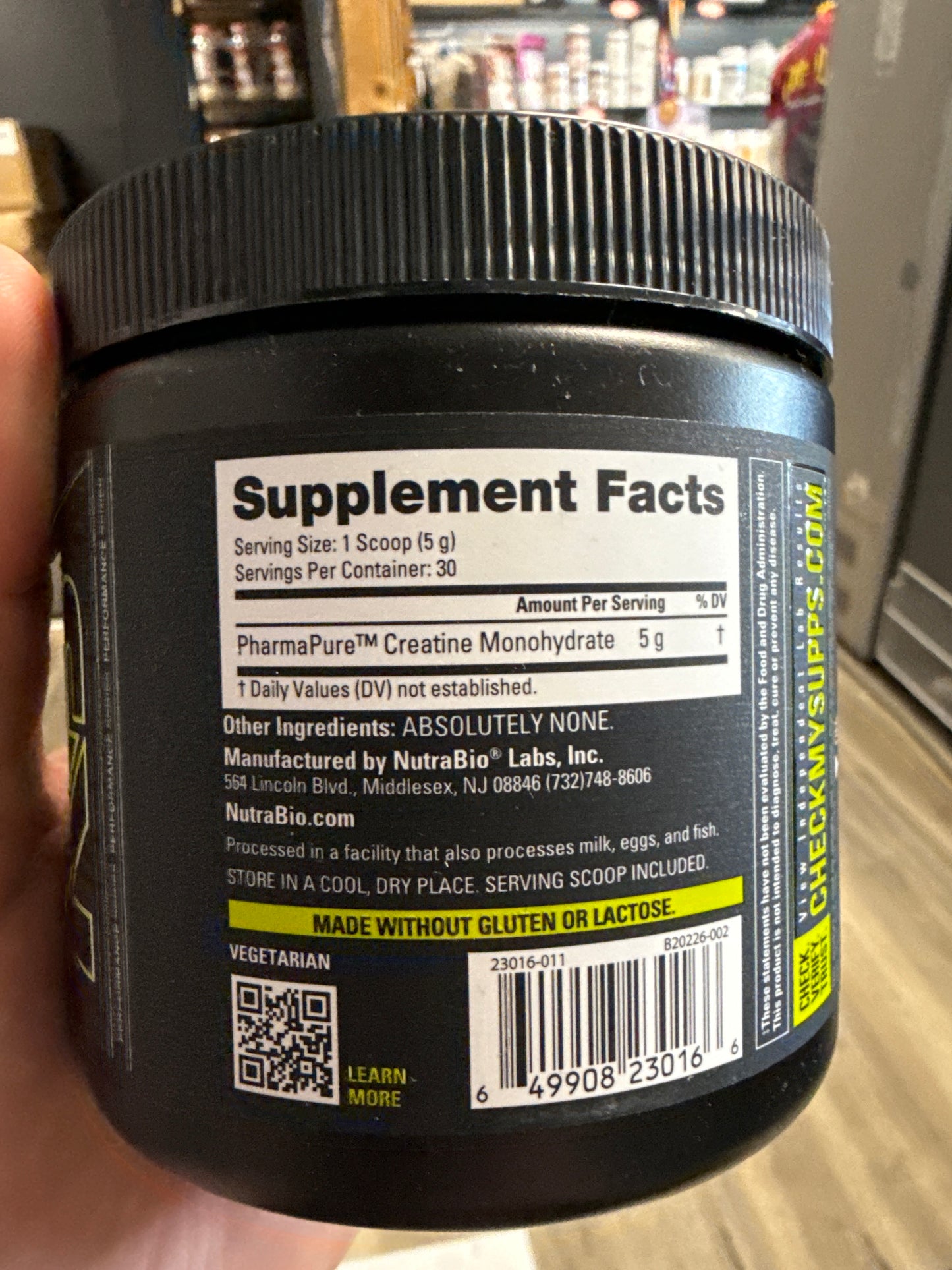 Nutrabio creatine monohydrate 30 servings-