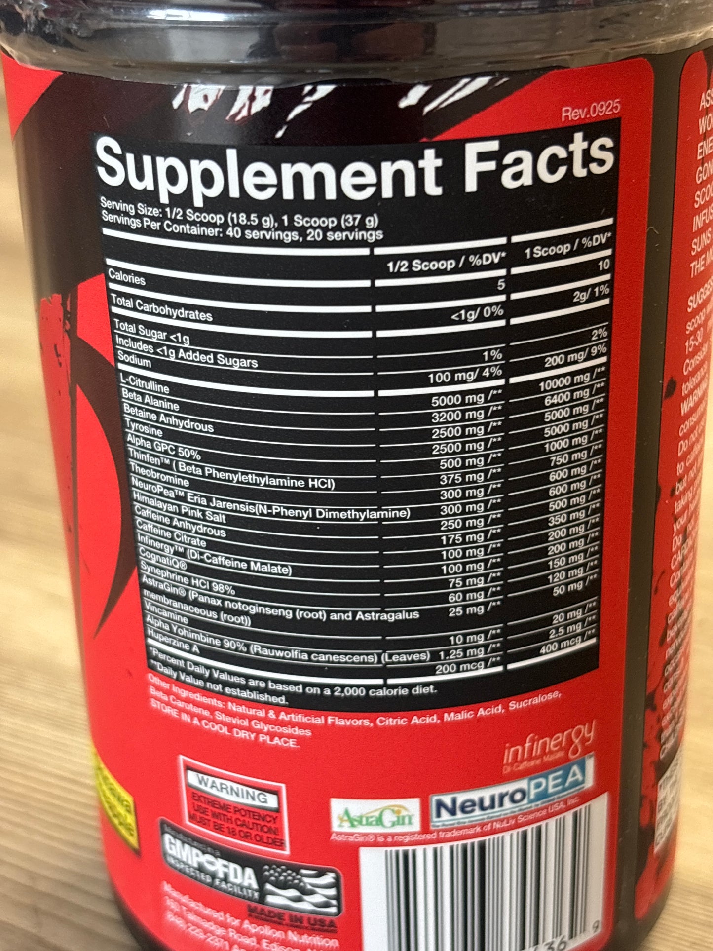 Apollon Nutrition Assassin Preworkout V9