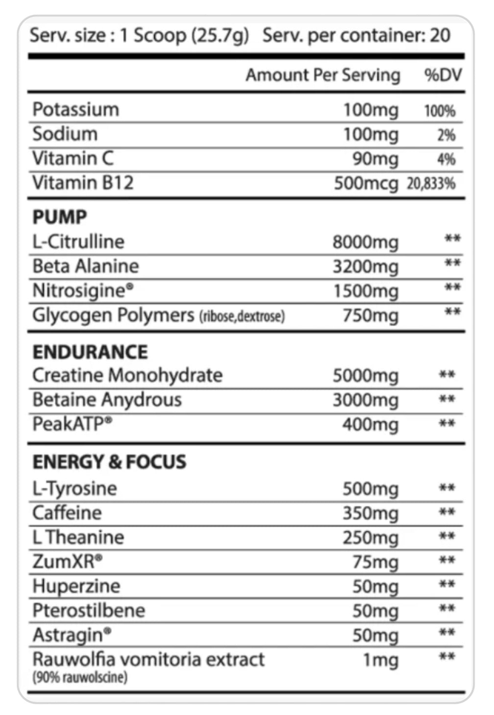 Alpha Supps The One Pre Workout