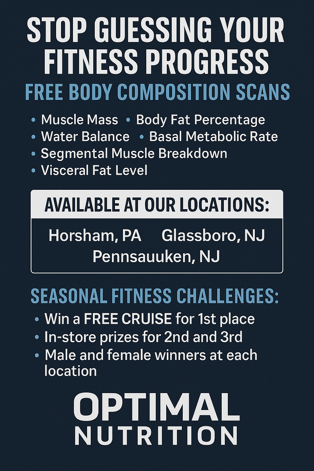 Stop Guessing Your Fitness Progress: Use Our Free Body Composition Scanners at Optimal Nutrition