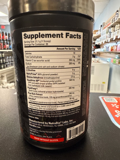 Nutrabio Unbound Bloodline extreme pump matrix