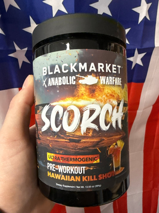 Blackmarket Scorch ultra thermogenic pre-workout Hawaiian killshot