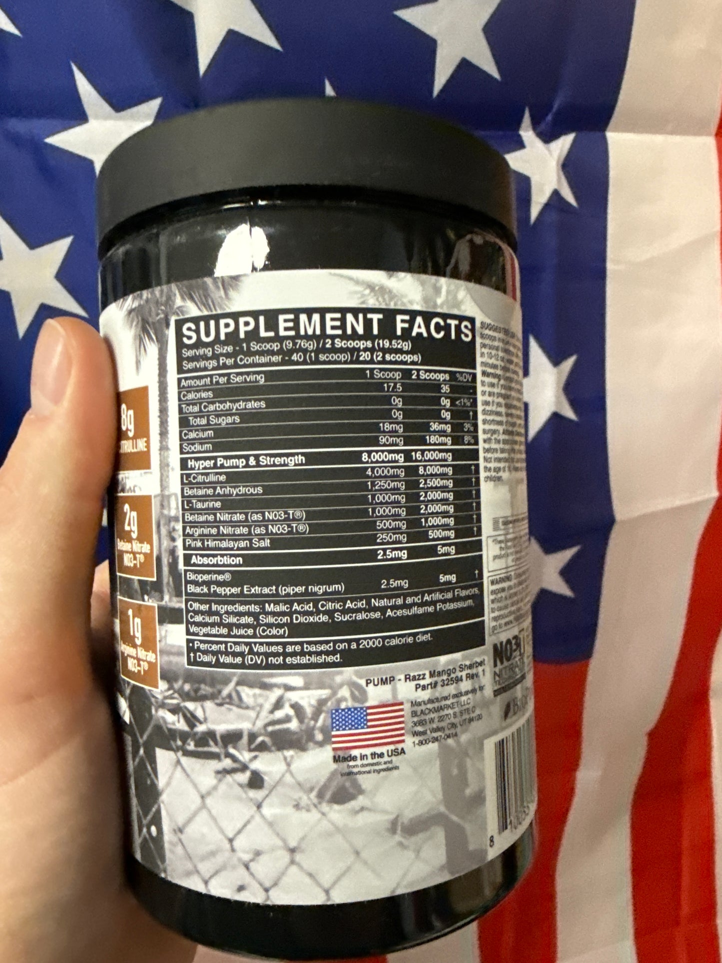 Blackmarket Pump stim free pre workout