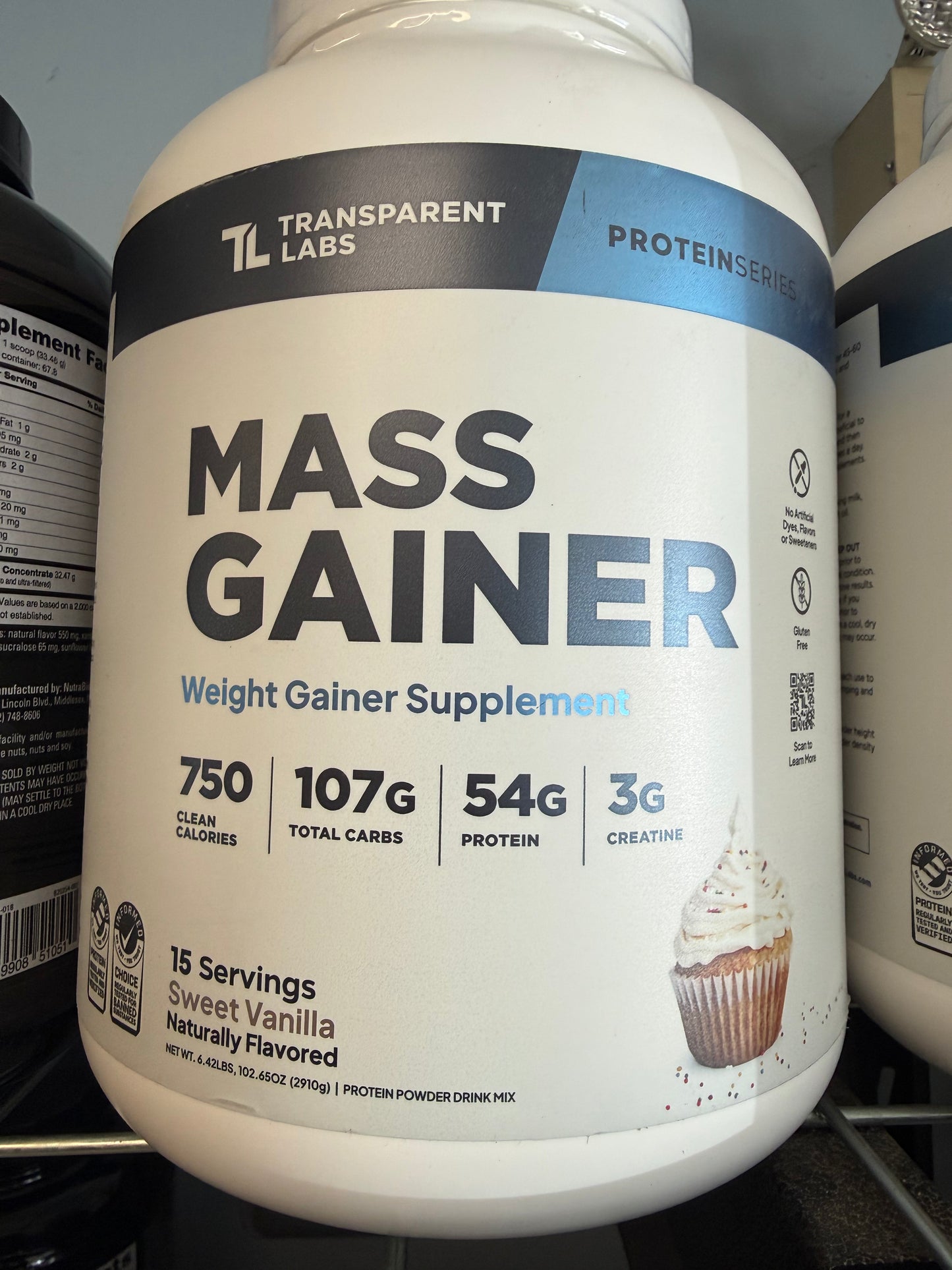 Transparent Labs Mass Gainer – High Calorie Weight Gainer Protein with Creatine (750 Calories, 54g Protein)